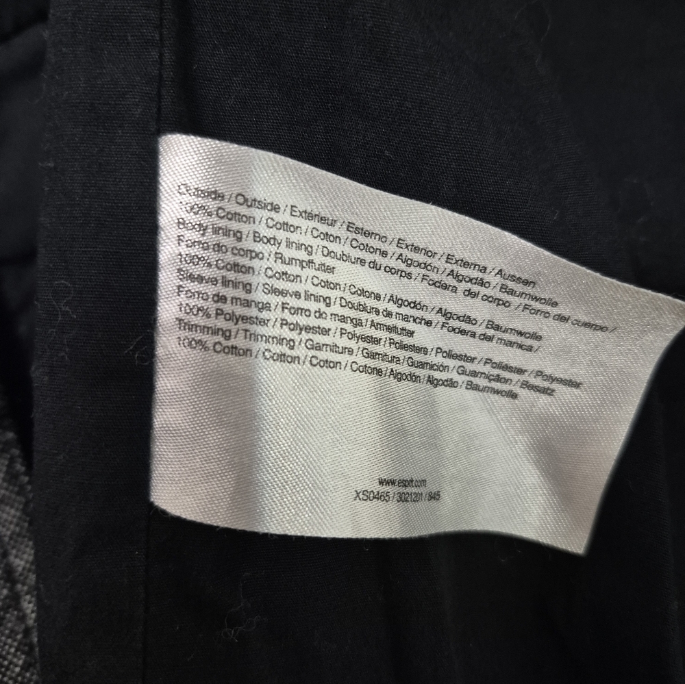 "Vintage Esprit" 100% cotton EDC  Charcol Grey Jean Jacket NWOT - Picture 8 of 8